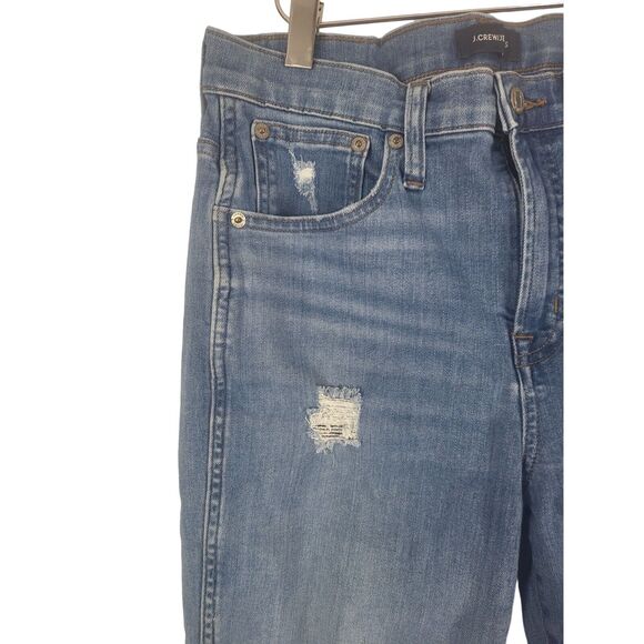 J. Crew Jeans 28 Womens Vintage Straight Leg Mid Rise Distressed Raw Hem Blue - Picture 5 of 11